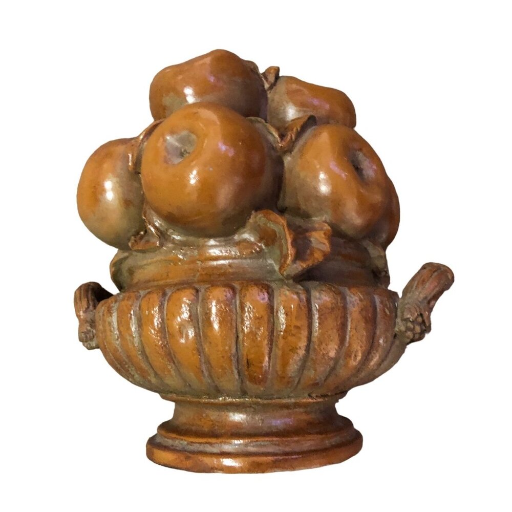 Vintage Italian Fruit Urn Resin Apple Topiary Decor Used - Picture 2 of 16